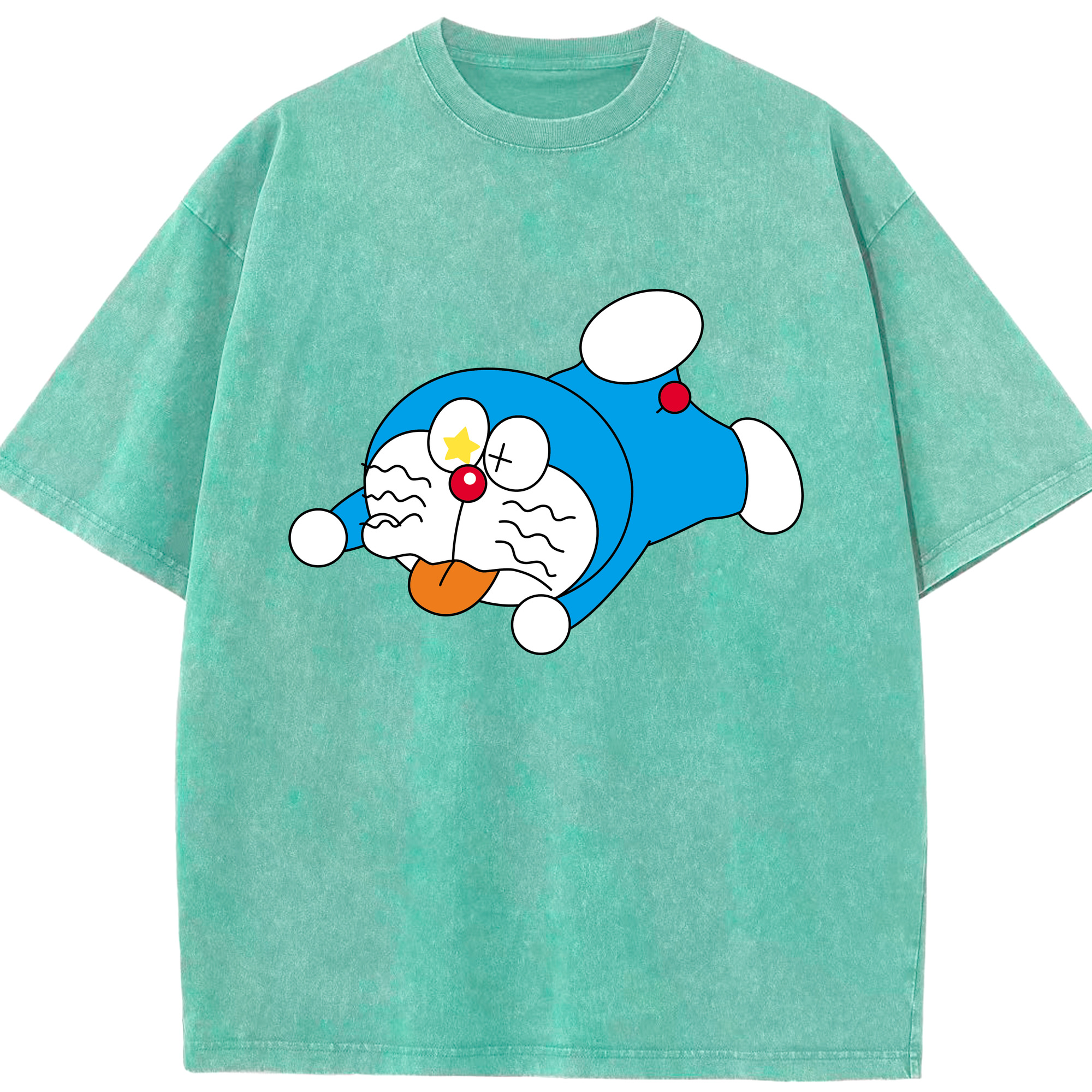 （画像用） ドラえもん Doraemon 綿100% ヴィンテージ風 半袖Tシャツ（フロントプリント）